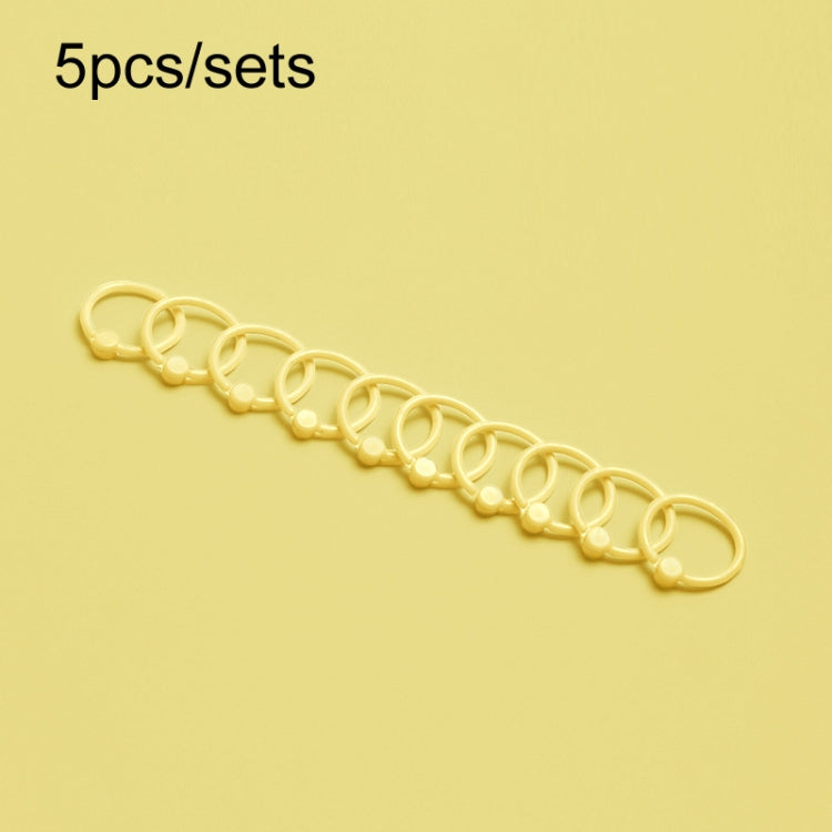 5sets Loose Leaf Single Ring Lock Stationery Key Ring Macaron Bag Packing