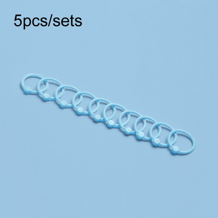 5sets Loose Leaf Single Ring Lock Stationery Key Ring Macaron Bag Packing