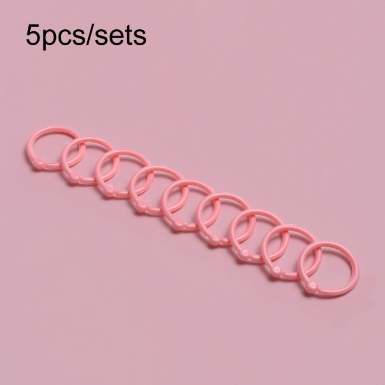 5sets Loose Leaf Single Ring Lock Stationery Key Ring Macaron Bag Packing