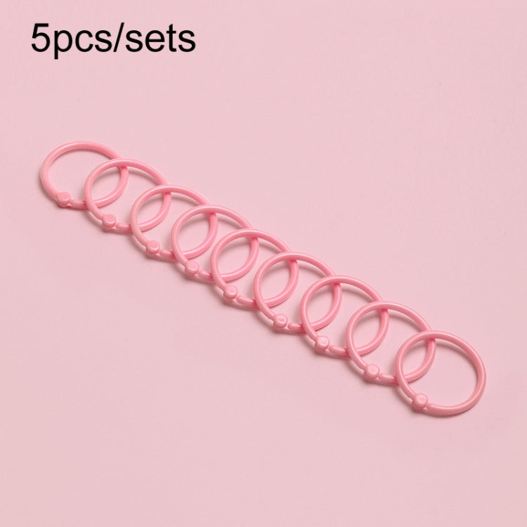 5sets Loose Leaf Single Ring Lock Stationery Key Ring Macaron Bag Packing