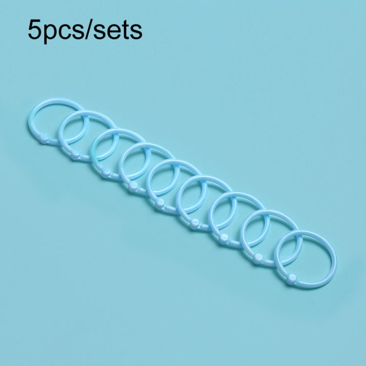 5sets Loose Leaf Single Ring Lock Stationery Key Ring Macaron Bag Packing