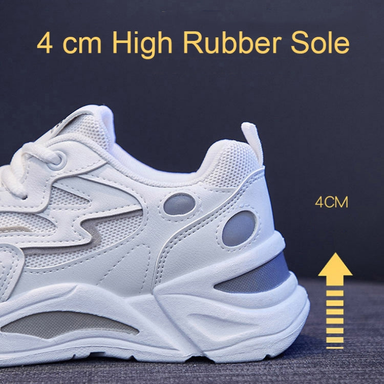 811-1 Spring Breathable Casual Shoes Leather-paneled Mesh Ladies Sports Shoes, Size: