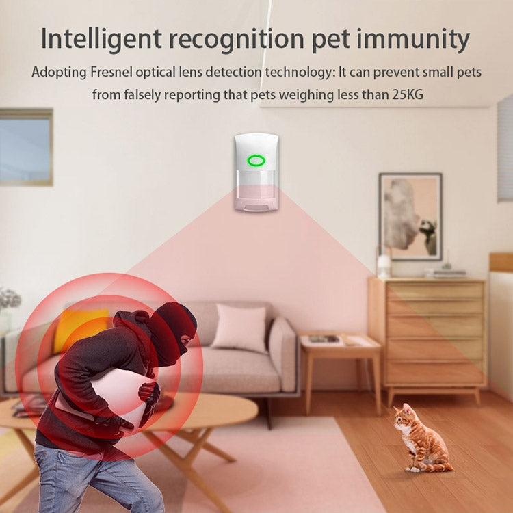 Tuya ZigBee Human Body Infrared Detection Alarm Intelligent Mobile Detection Anti-theft Movement Sensor(White)