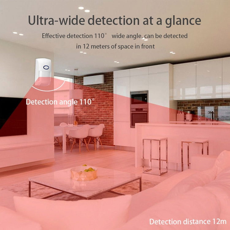 Tuya ZigBee Human Body Infrared Detection Alarm Intelligent Mobile Detection Anti-theft Movement Sensor(White)