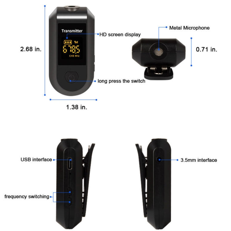 T9 3.5mm Wireless Lavalier Microphone Mobile Phone Live Broadcast Equipment Radio Microphone