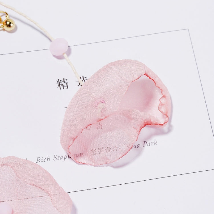 Long Exaggerated Fabric Art Handmade Petal Earrings, Color: E1908-27 Blue