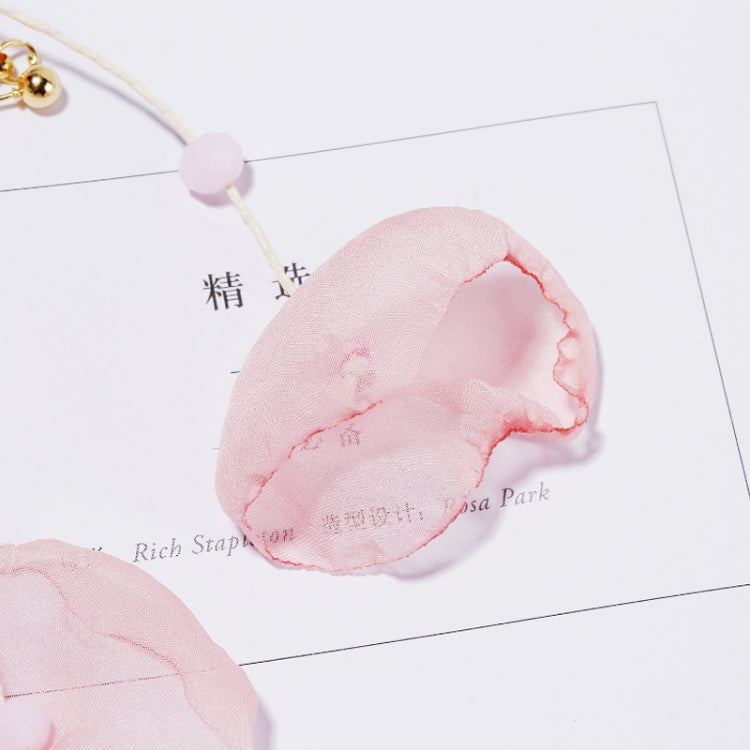 Long Exaggerated Fabric Art Handmade Petal Earrings, Color: E1908-29 Black