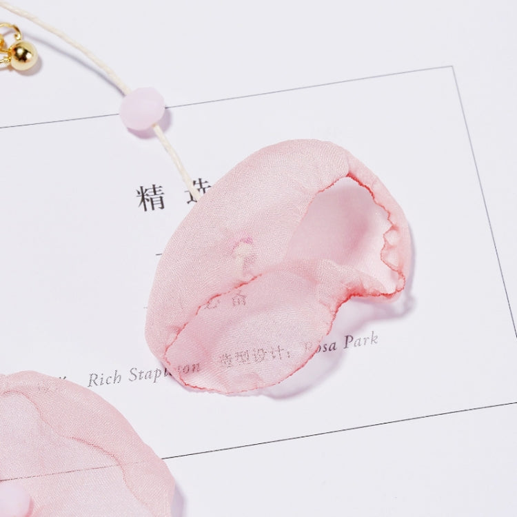 Long Exaggerated Fabric Art Handmade Petal Earrings, Color: E1908-30 Yellow