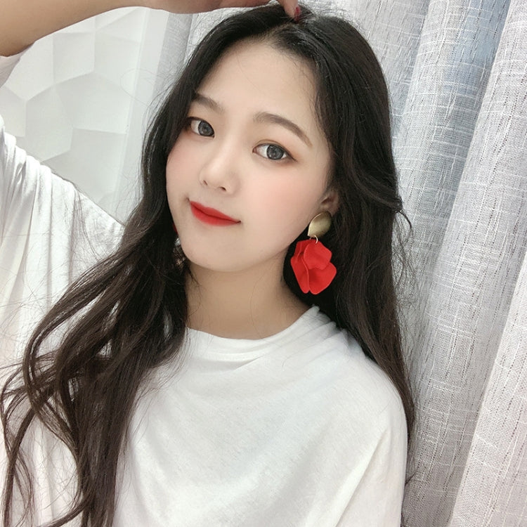 Long Exaggerated Fabric Art Handmade Petal Earrings, Color: E1910-2 4 Shorts Model