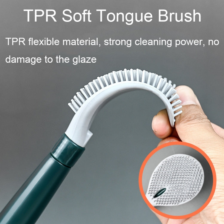 Tongue-shaped Hydraulic Wall-Mounted Long Handle Soft Toilet Cleaning Brush