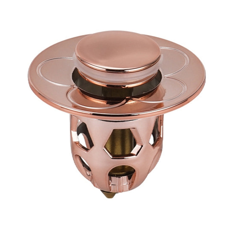 005 2pcs Washbasin Bouncing Core Push-type Deodorant Drain Plug, Specification: Rose Gold
