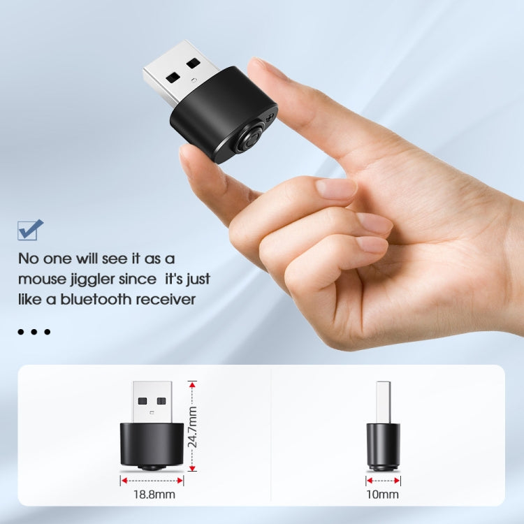 H31 Mini Virtual Mouse To Prevent Computer Lock Screen Usb Mice Switch(Black)