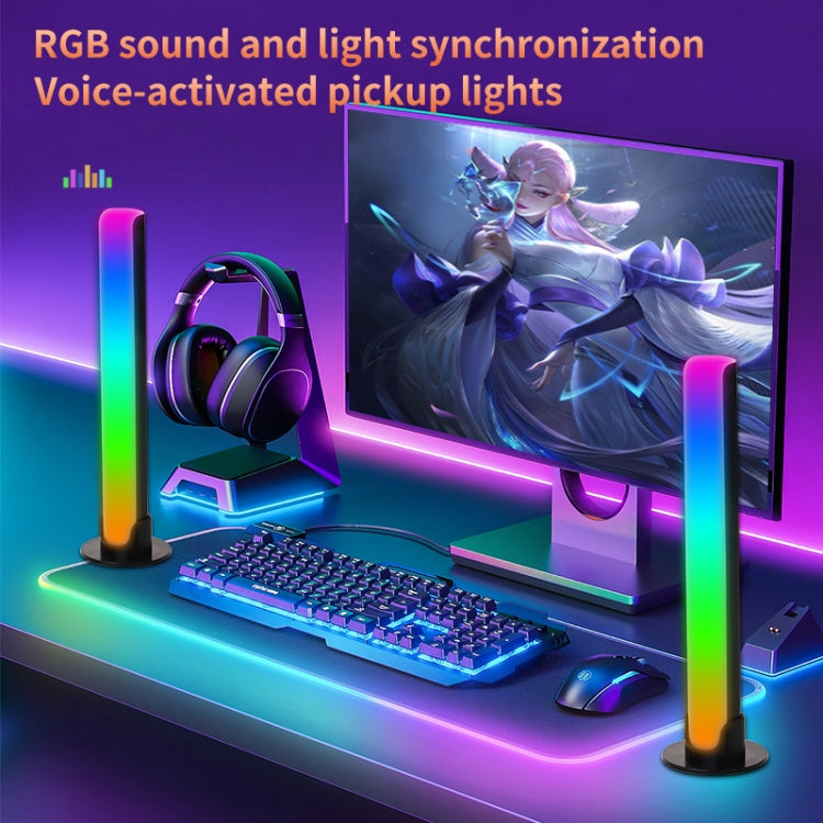 RGB Sound-controlled Rhythmic Response Lights Music Ambient LED Pick-up Lights Charging