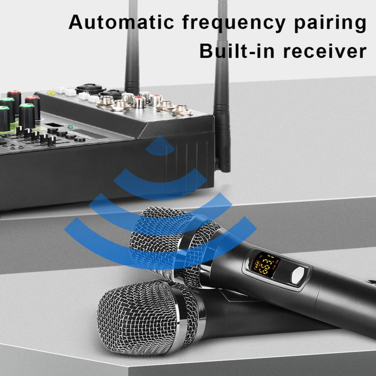 UF5-M 4 Way Mixer With Wireless Microphone Recording Live USB Bluetooth Reverberation Microphone(Black)