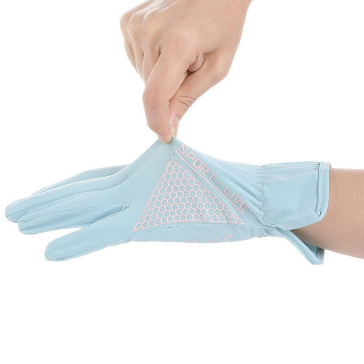 1pair Driving Sunscreen Anti-ultraviolet Thin Summer Ice Silk Dew Finger Non-slip Riding Gloves Free Size
