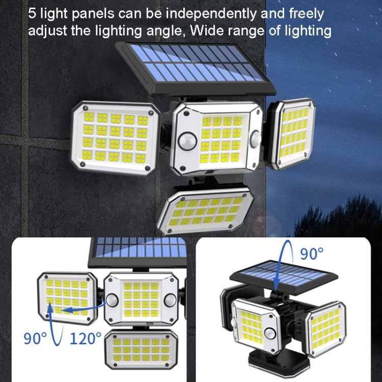 TG-TY10804 Solar 4 Head Double Sensor Light LED Rotating Wall Light With Remote Control(296 LED)