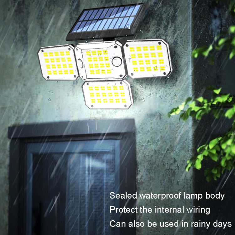 TG-TY10804 Solar 4 Head Double Sensor Light LED Rotating Wall Light With Remote Control(296 LED)