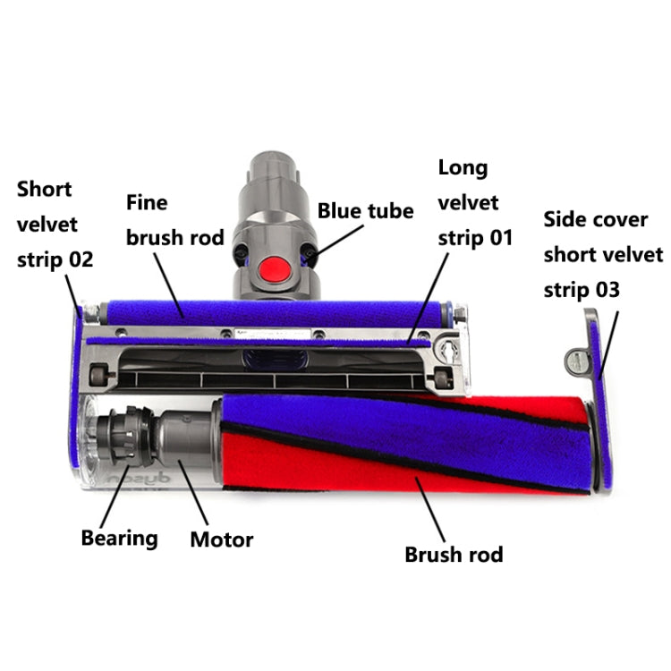 For Dyson V6 V7 V8 20W Motor  Vacuum Cleaner Soft Roller Head Parts