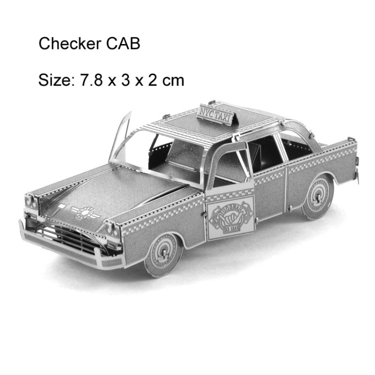 Taxi 3D Three-dimensional Metal Car Assembly Model DIY Puzzles Toy