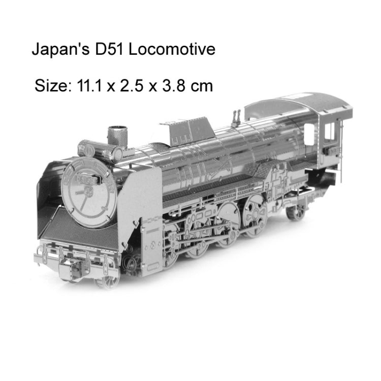 D51 Train Head 3D Three-dimensional Metal Car Assembly Model DIY Puzzles Toy