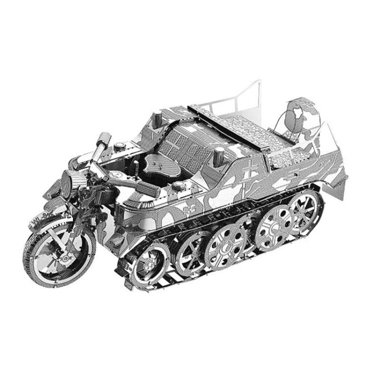 Half-track Motorcycle 3D Three-dimensional Metal Car Assembly Model DIY Puzzles Toy