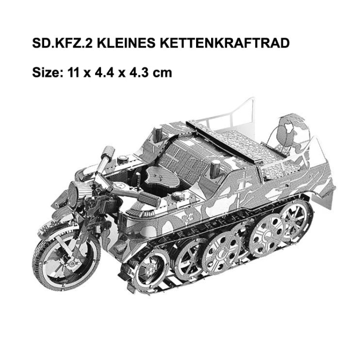 Half-track Motorcycle 3D Three-dimensional Metal Car Assembly Model DIY Puzzles Toy