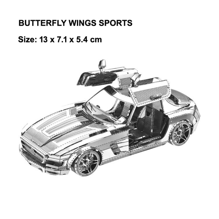Butterfly Sportcar 3D Three-dimensional Metal Car Assembly Model DIY Puzzles Toy