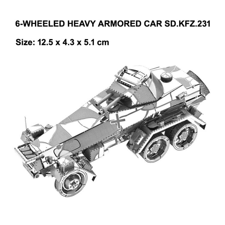 Armored Car 3D Three-dimensional Metal Car Assembly Model DIY Puzzles Toy
