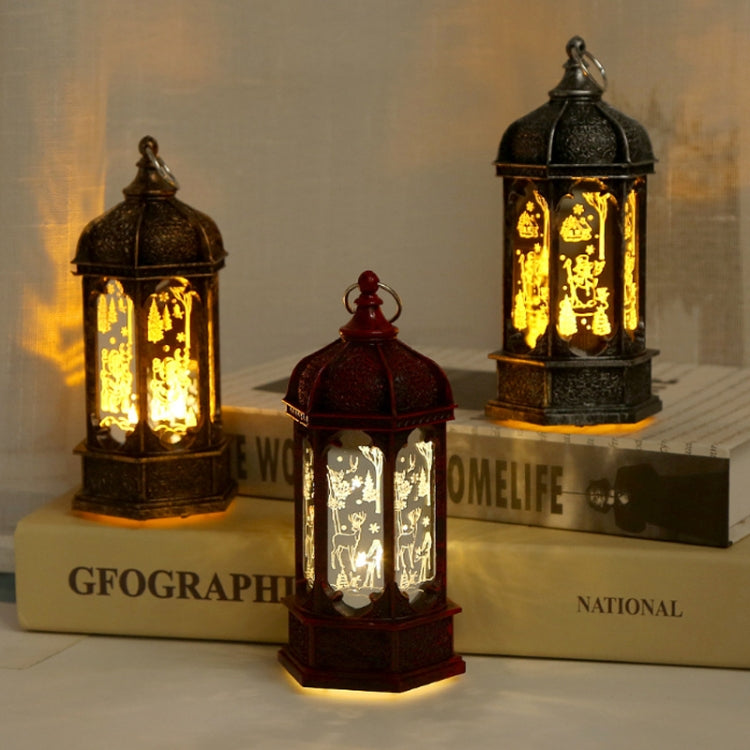 12pcs Christmas LED Electronic Candle Night Light Moroccan Style Retro Candlestick Lamp(Random Color Delivery)