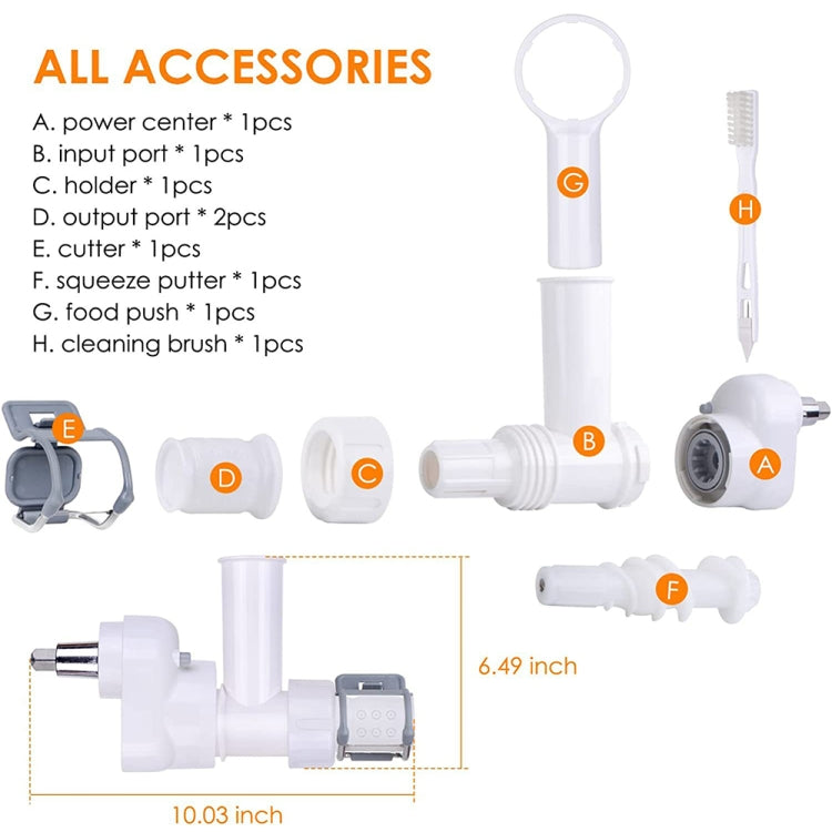 For KitchenAid Macaroni Pasta Making Accessories Multifunctional Pasta Tools(White)