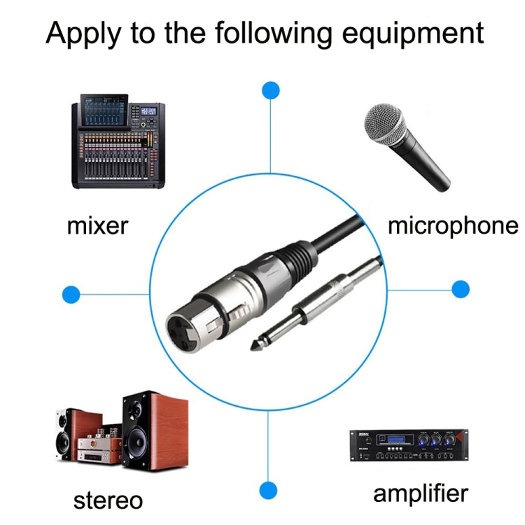 6.35mm Caron Female To XLR 2pin Balance Microphone Audio Cable Mixer Line, Size: 20m