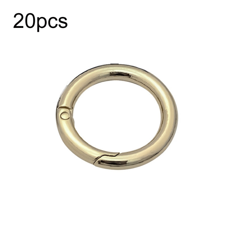 20pcs Zinc Alloy Spring Ring Metal Open Bag Webbing Keychain, Specification: 3 Points Light Gold