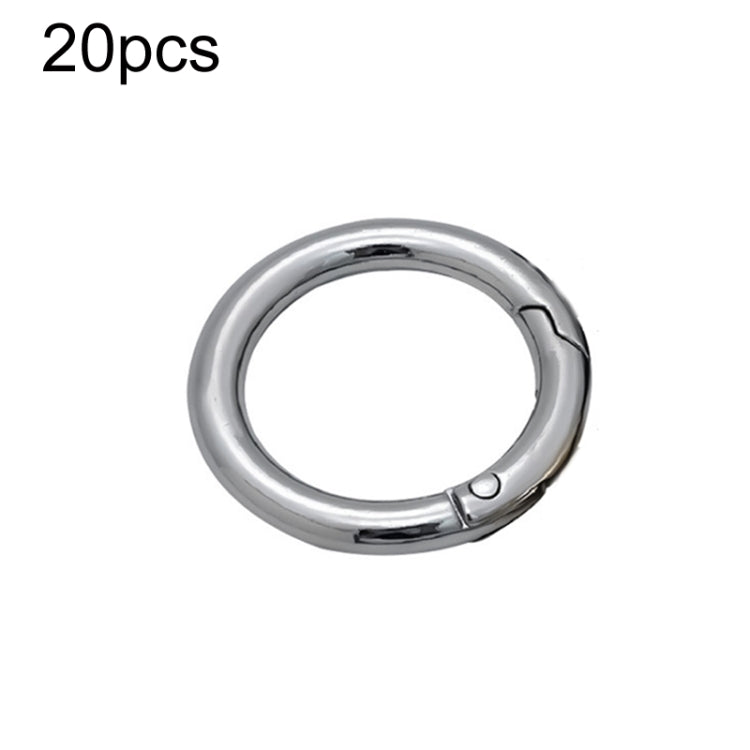 20pcs Zinc Alloy Spring Ring Metal Open Bag Webbing Keychain, Specification: 3 Points Silver