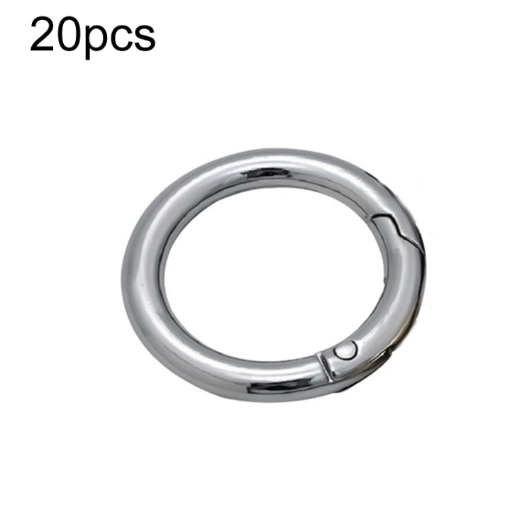 20pcs Zinc Alloy Spring Ring Metal Open Bag Webbing Keychain, Specification: 4 Points Silver