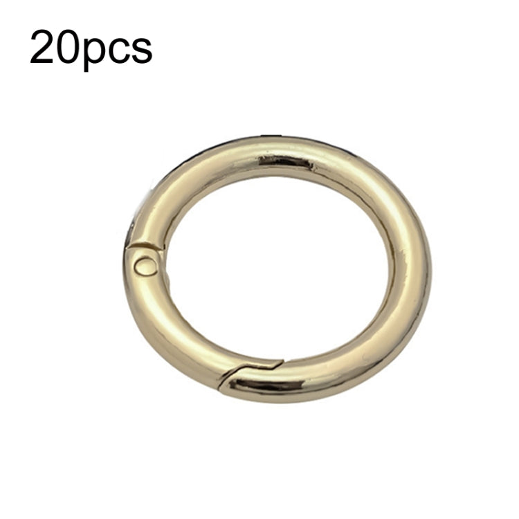 20pcs Zinc Alloy Spring Ring Metal Open Bag Webbing Keychain, Specification: 6 Points Light Gold