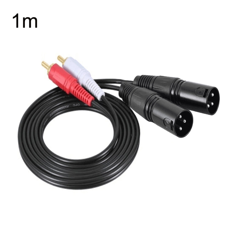 2RCA To 2XLR Speaker Canon Cable Audio Balance Cable, Size: 1m