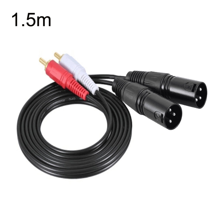 2RCA To 2XLR Speaker Canon Cable Audio Balance Cable, Size: 1.5m