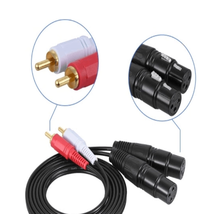 2RCA To 2XLR Speaker Canon Cable Audio Balance Cable, Size: 1.5m