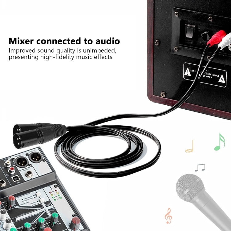 2RCA To 2XLR Speaker Canon Cable Audio Balance Cable, Size: 3m