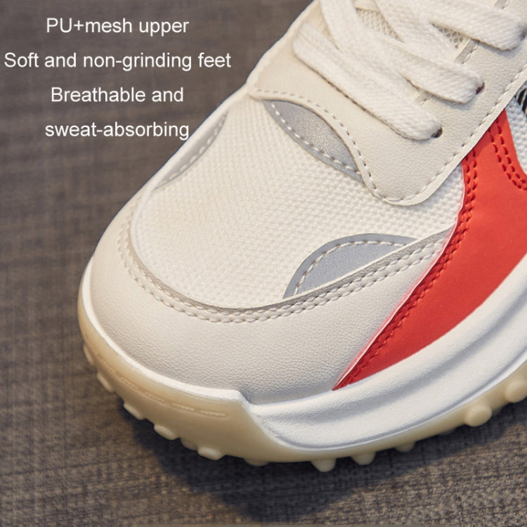Women Breathable Thick Sole Lightweight Sneakers, Size: