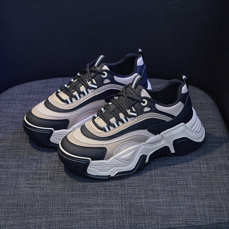 Women Students Thick Sole Breathable Lightweight Sports Shoes, Size:
