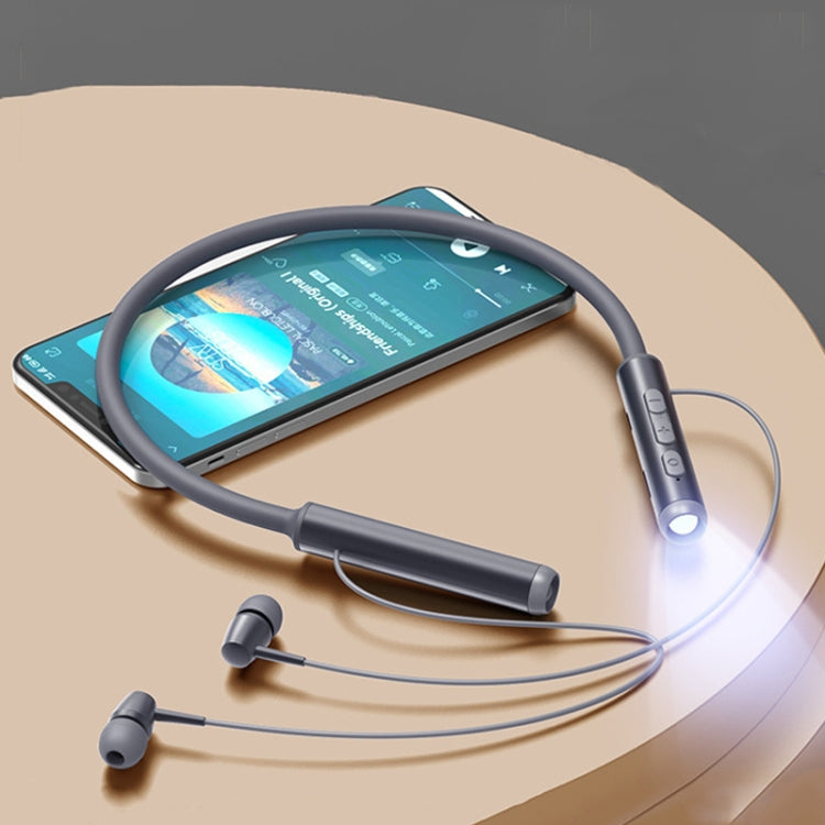 YY-708 Neck Hanging Noise Reduction Card Bluetooth Sports Headset with Flashlight Function