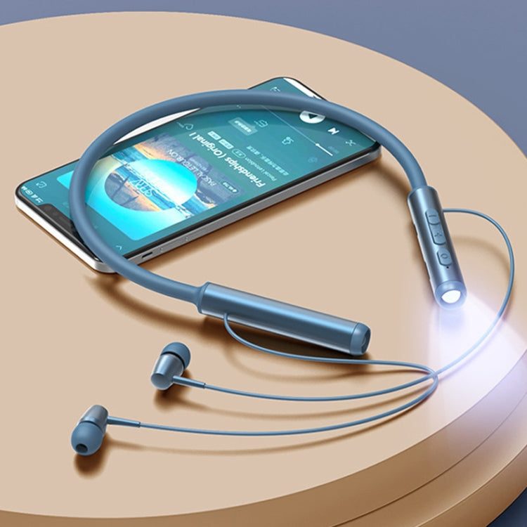 YY-708 Neck Hanging Noise Reduction Card Bluetooth Sports Headset with Flashlight Function