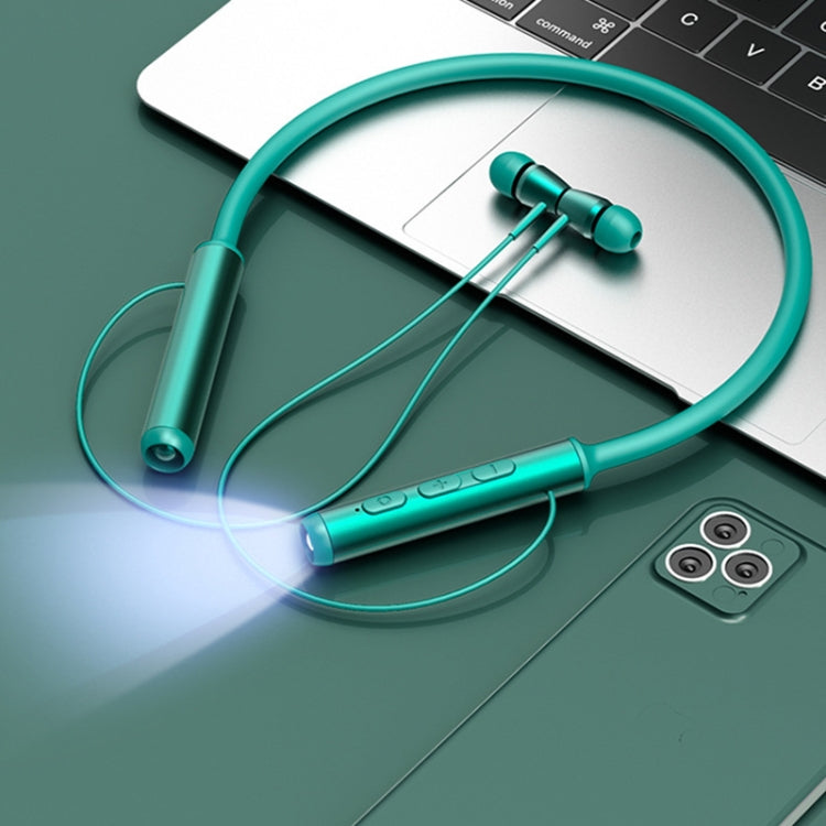 YY-708 Neck Hanging Noise Reduction Card Bluetooth Sports Headset with Flashlight Function