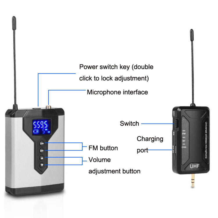 Q6 1 Drag 1 Wireless Lavalier Head Wear USB Computer Recording Microphone Live Phone SLR Lavalier Microphone