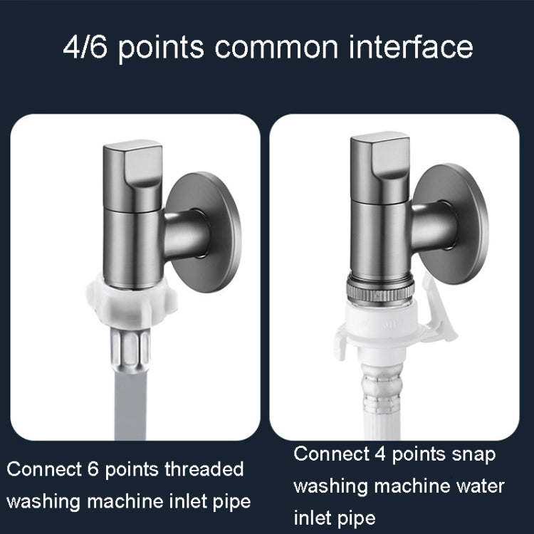 Full Copper 4/6 Points Universal Interface Washing Machine Faucet, Color: Chrome Plated