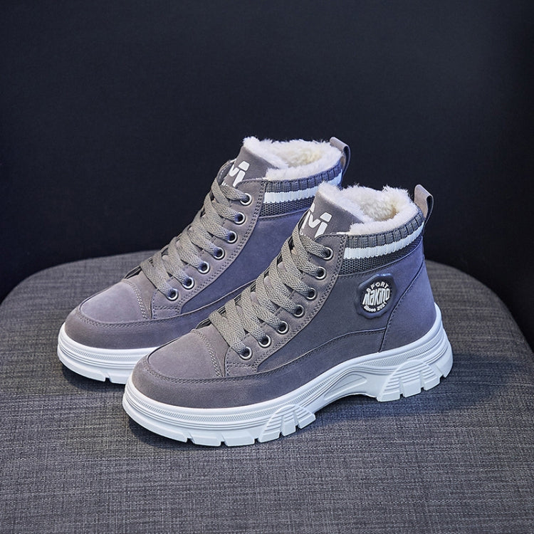 Women Winter Fleece Warm Short Martin Boots, Size:
