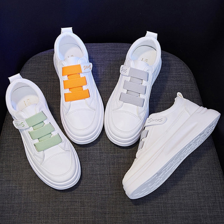 SH01 Sticky Elastic Patch Breathable White Shoes Spring Running Sneakers, Size: