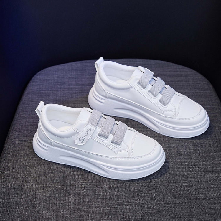SH01 Sticky Elastic Patch Breathable White Shoes Spring Running Sneakers, Size: