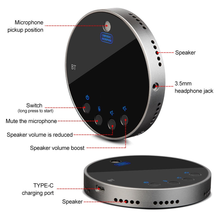 Q8 Video Bluetooth Conference Audio Computer Micro USB Interface Speaker Game Voice Recording Live Microphone
